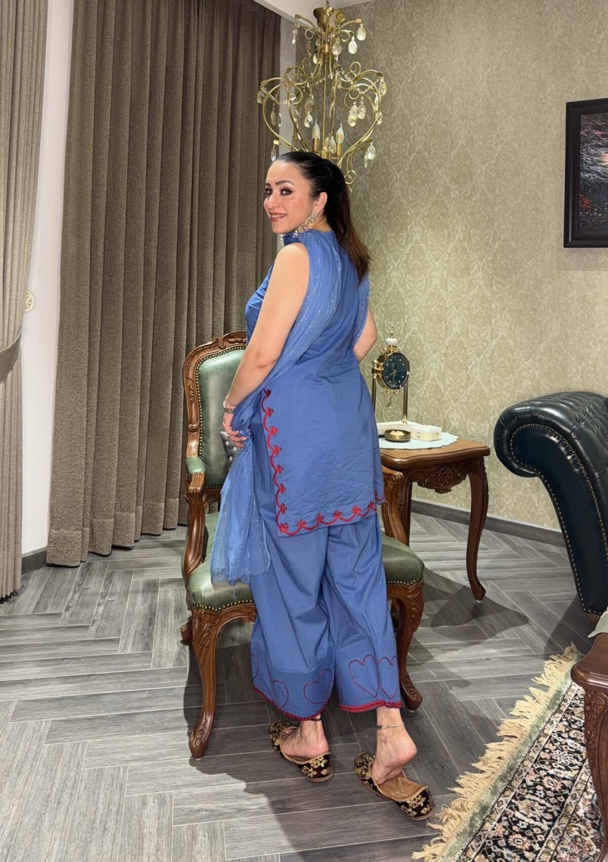 POWDER BLUE COTTON SUIT SET